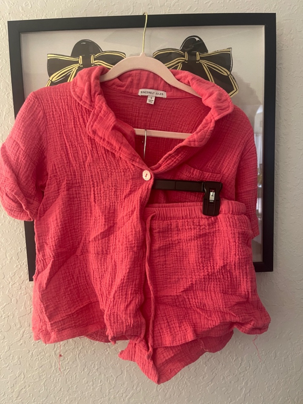 Sincerely Jules Pink Textured Two-Piece Lounge Set
